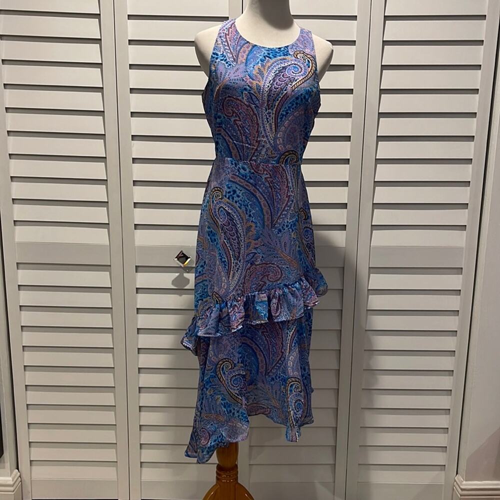 Sam Edelman NWT Summer Paisley Ruffled MIDI Dress, lined and gorgeous. - Picture 5 of 16